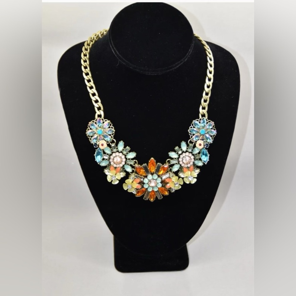 Joan Rivers Bouquet Rhinestone Floral Flower Garden Necklace